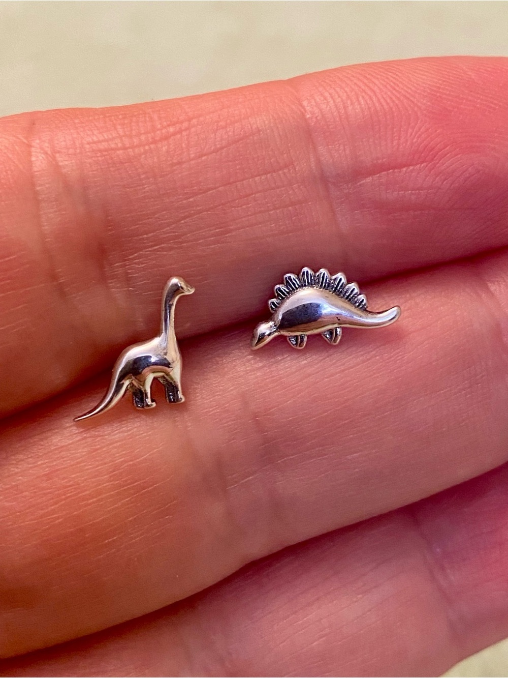 925 Silver Dinosaur Stud Earrings - Cute Dino Accessories